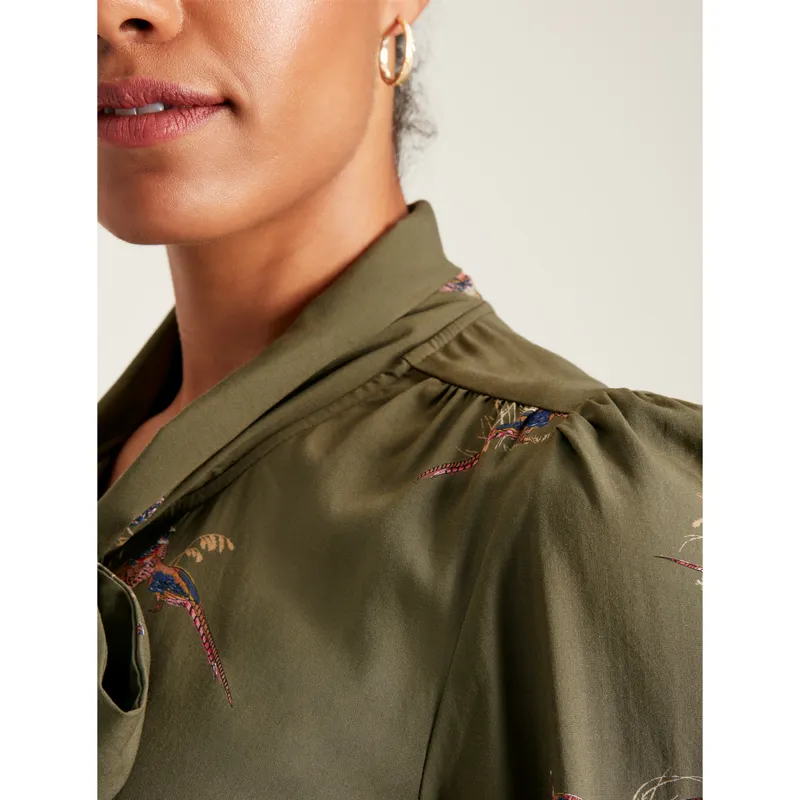 Joules Ladies Everly Tie Neck Blouse - Heritage Pheasants-4